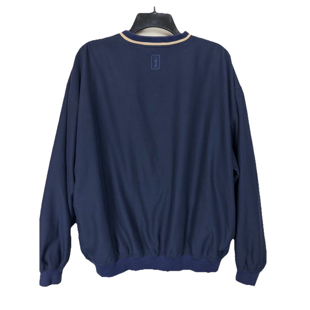 PGA Tour Golf Windbreaker Men’s Size Large Blue Pullover V Neck Lined Jacket - Picture 5 of 12